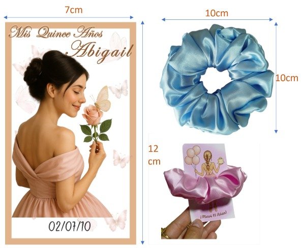 Producto - Scrunchies Perzonalizadas Para 15 Años - Set 30 Souveniers