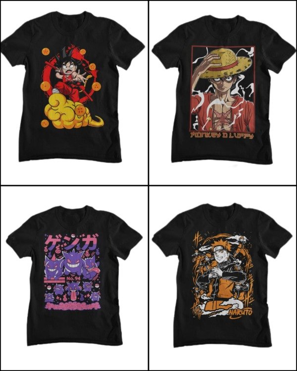 Producto - Remera de algodón talle Niño ANIME VARIOS(Ingrese para elegir talle)