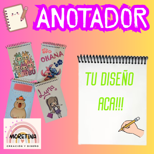 Producto - Anotadores personalizados. Pack x10