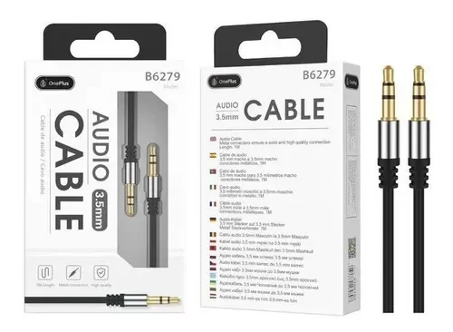 Producto - CABLE DE AUDIO 3.5MM A 3.5MM ONEPLUS B6279 1 METRO