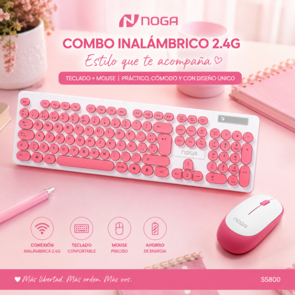 Producto - COMBO INALÁMBRICO TECLADO + MOUSE NOGA S5800