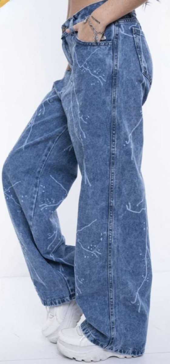 Producto - Jeans wide leg estampado de rayos - 2