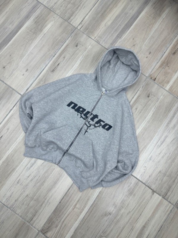 Producto - Campera BoxyFit Crucifijo Gris