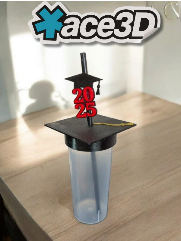 Producto - Vaso con Gorro de Egresados + Sorbete Decorado 2025