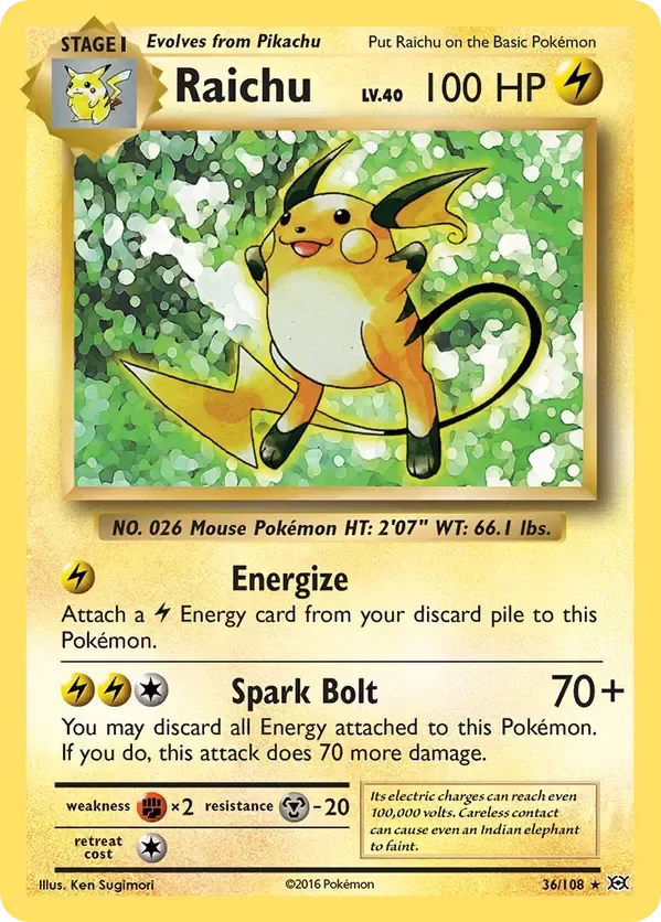 Producto - Raichu - 36/108 - Evolutions Normal Deck Exclusive