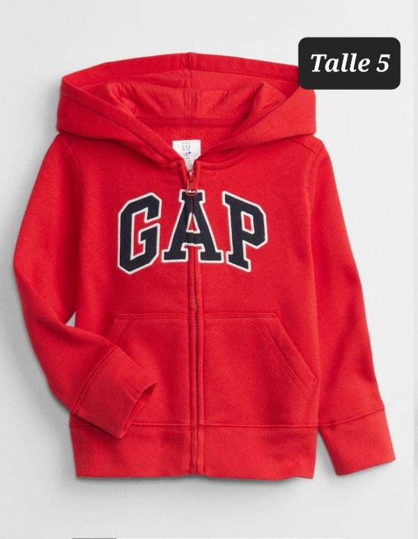 Campera con friza gap talle 5 roja