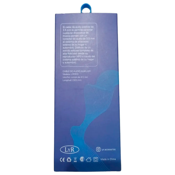 Producto - Cable auxiliar  LyR  LYR303 3.5 mini plug a mini plug - 2
