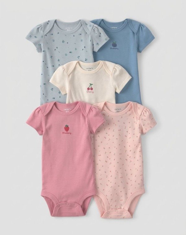 Producto - Pack x5 bodies CARTERS Strawberry - 0