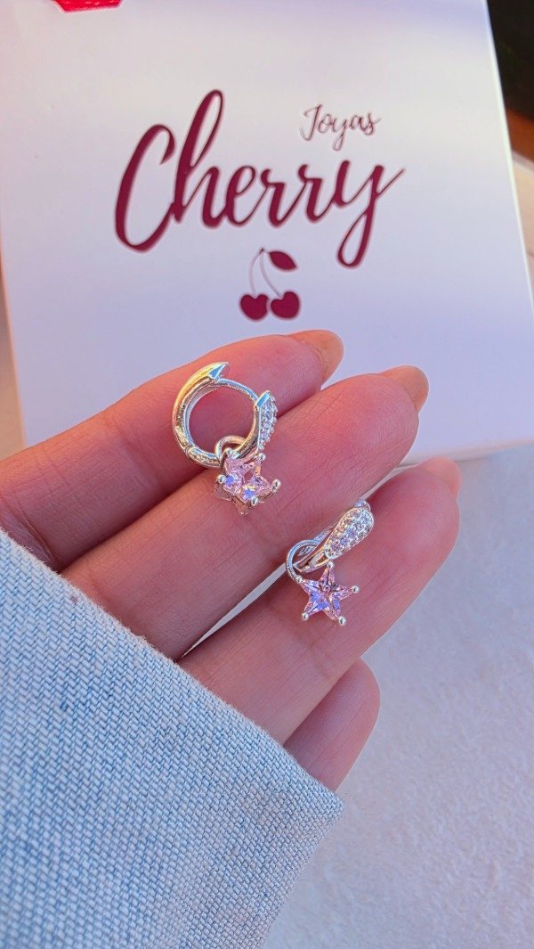 Producto - Argollas dije estrella rosa AB - 1