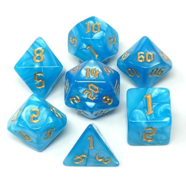 Producto - SET DE 7 DADOS AZUL