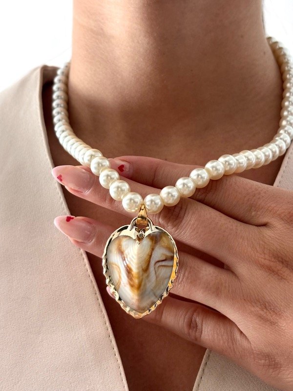 Producto - Collar dorado perlas caracola love