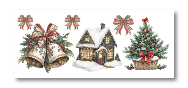 Producto - DTF TEXTIL 20x8cm - CAMPANAS NAVIDEÑAS