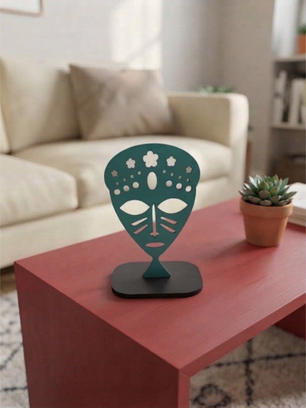 Producto - Piezas "Étnicas" / Máscaras Tribales III / Verde Aqua - 0