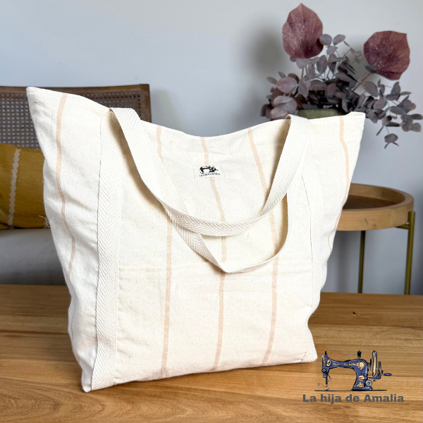 Producto - Bolso playero XL rayando beige