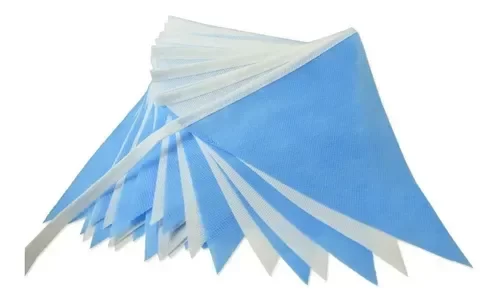 Producto - BANDERIN/ GUIRNALDA FRISELINA CELESTE/BLANCO