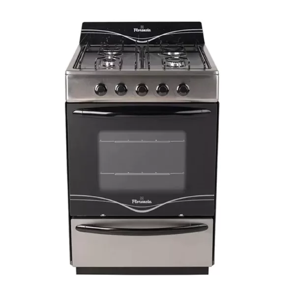 Producto - Cocina a Gas Florencia 5518F 56cm Multigas 4 Hornallas, Acero Inoxidable