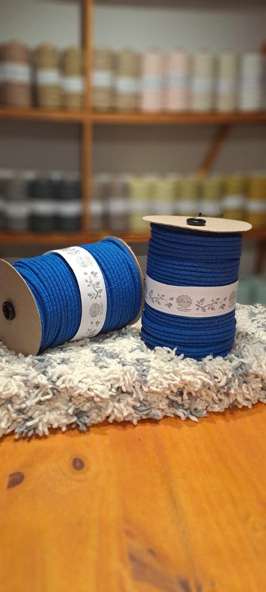 Producto - SOGA AZUL FRANCIA DE ALGODON RELLENO 7MM X 100 METROS