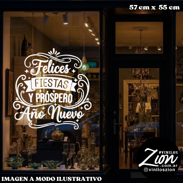 Producto - Vinilos Decorativos Felices Fiestas y Prospero Año nuevo 02