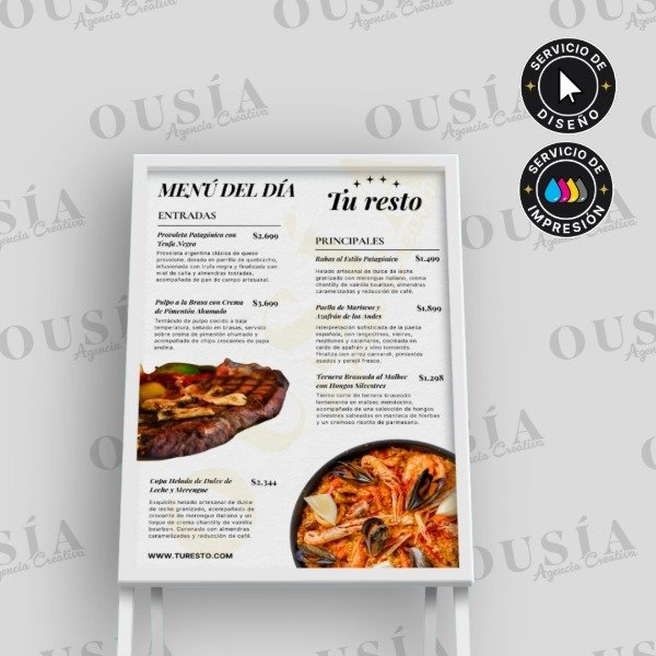 Producto - Menú / Carta para restaurant