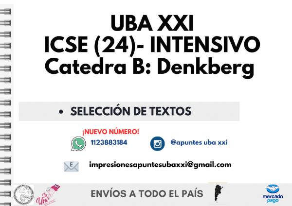 Producto - ICSE (24) Intensivo Verano- Selección de textos - Catedra B: Denkberg