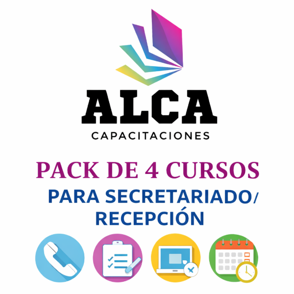 Producto - PACK DE 4 CURSOS PARA SECRETARIADO/RECEPCIÓN