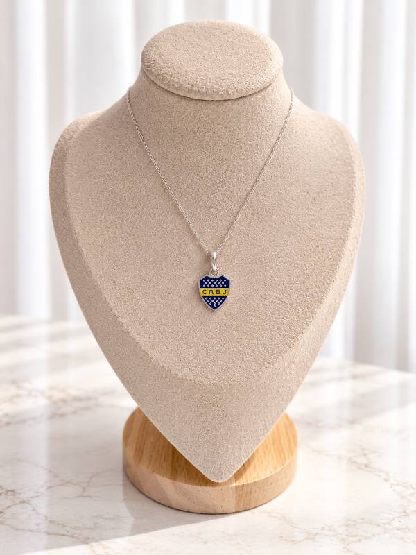 Producto - Cadena con dije esmaltado Boca juniors plata 925 - 0
