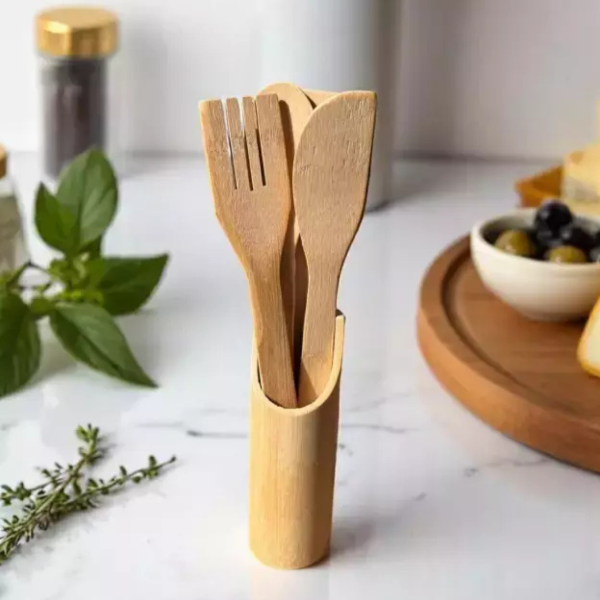 Producto - Set de 3 utensilios de cocina + porta utensilios