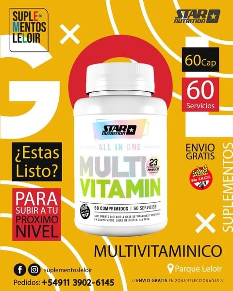 Producto - Multivitaminico All In One -  60 Cápsulas - Star Nutrition