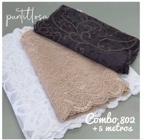 Producto - Combo 802- Puntillas Surtidas +5 metros