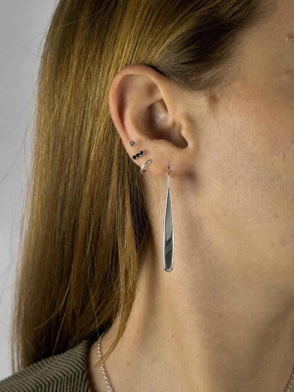 Producto - AROS LARGOS PLATEADOS 0050