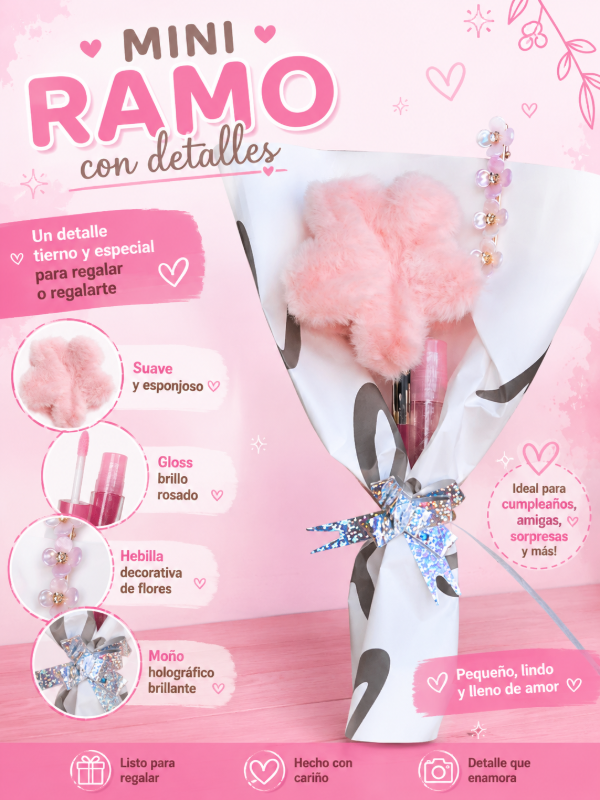 Producto - Broche flor + delineador + glos + evilla - 1