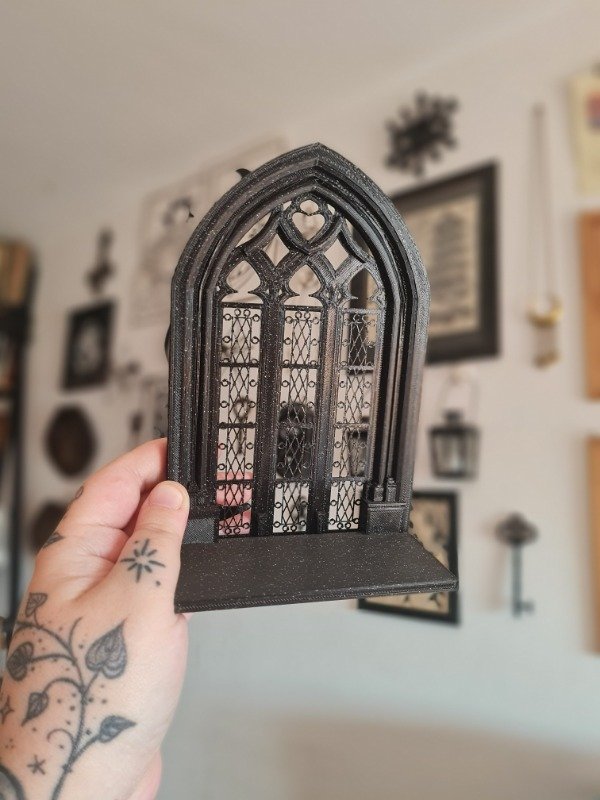 Producto - Estante Catedral con glitter plateado