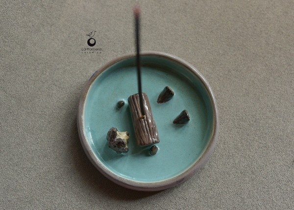 Producto - Porta Sahumerio Y Espiral Cerámica Artesanal De Autor 12cm - 8