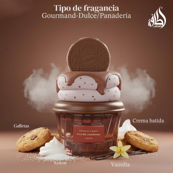 Producto - Lattafa Cookie Crave Eau de Parfum, Colección Give me Gourmand 75ml - 1