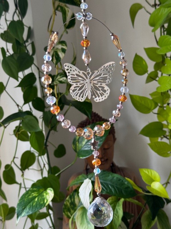Producto - Atrapasol mariposa extra cristales circular con tirita