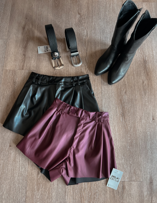 Producto - Short cuerina pinza