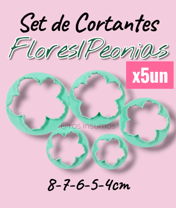 Producto - SET DE CORTANTES FLORES/PEONIASx5un