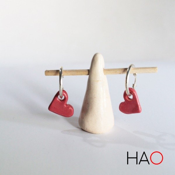 Producto - Aros Corazón Rojo