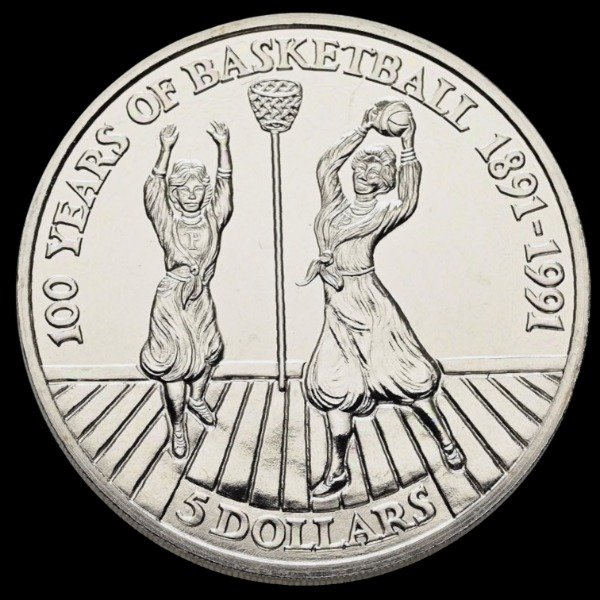 Producto - Niue. 5 Dolares de 1999 - "100 Años de Basketball"