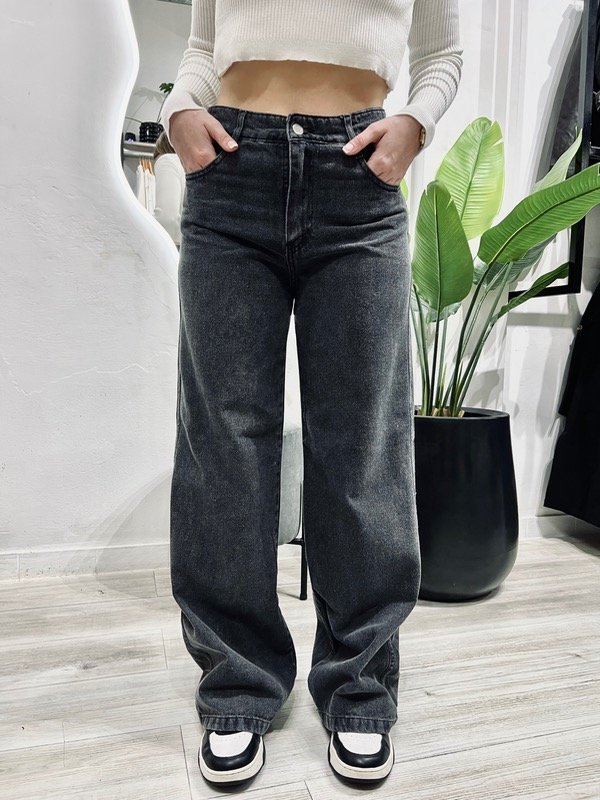 Producto - Jean Wide Leg Gris Oscuro