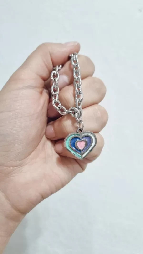 Producto - Pulsera corazon  con colores esmaltados Aq