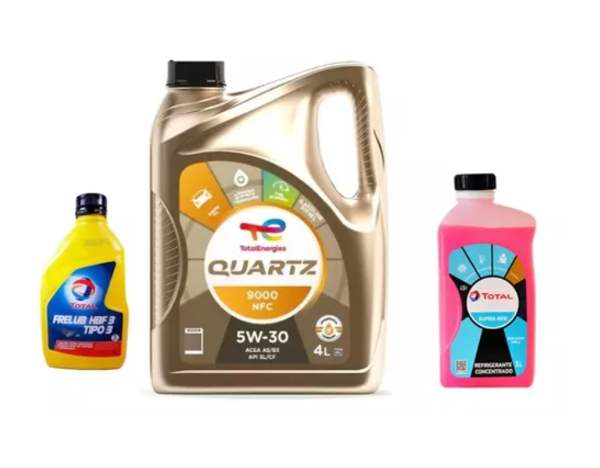 Producto - Aceite Total 5w30 + Refri Rojo + Liq de frenos
