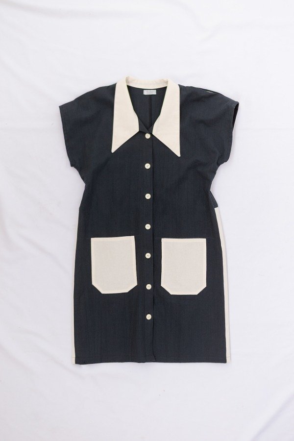 Producto - Camisa Overzise Alba - negro y natural