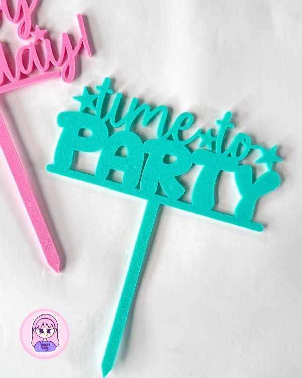 Producto - ARCHIVO STL Time to party Cake Topper Design 3D IMPRIMIBLE - 1