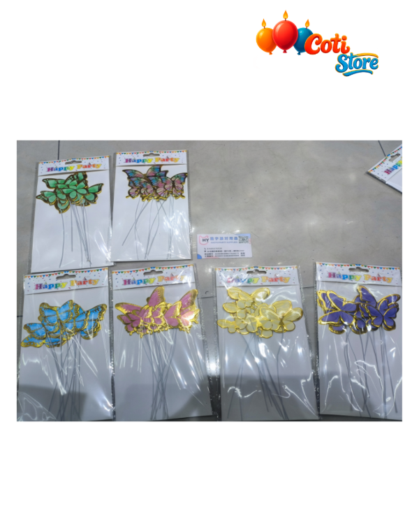Producto - Adorno para torta mariposa borde dorado 13x27 cm