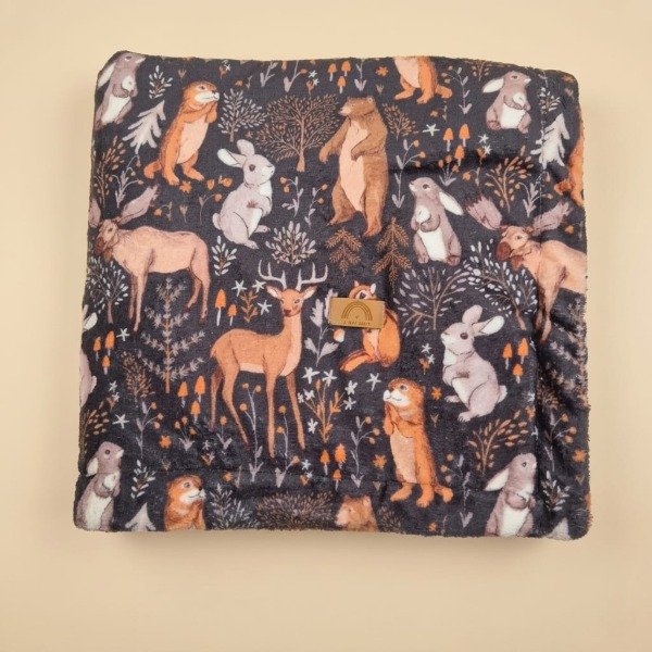 Producto - Manta polar con corderito "Bosque"