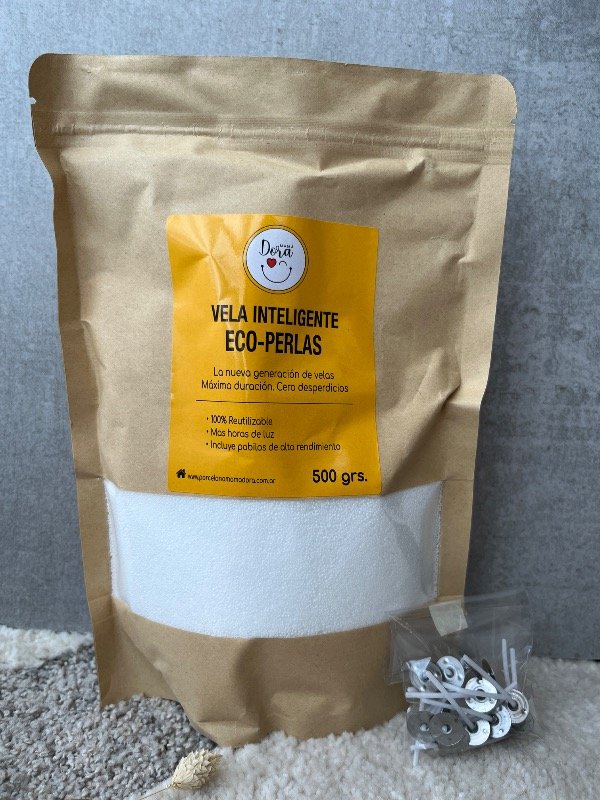 Producto - Set Vela en Perlas + 20 Pabilos con portapabilos + 1m de pabilo