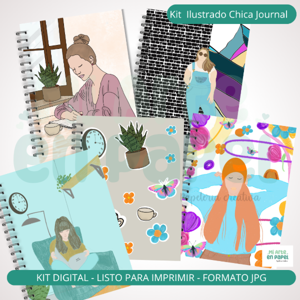Producto - Kit tapas Ilustradas Chica Jounarl