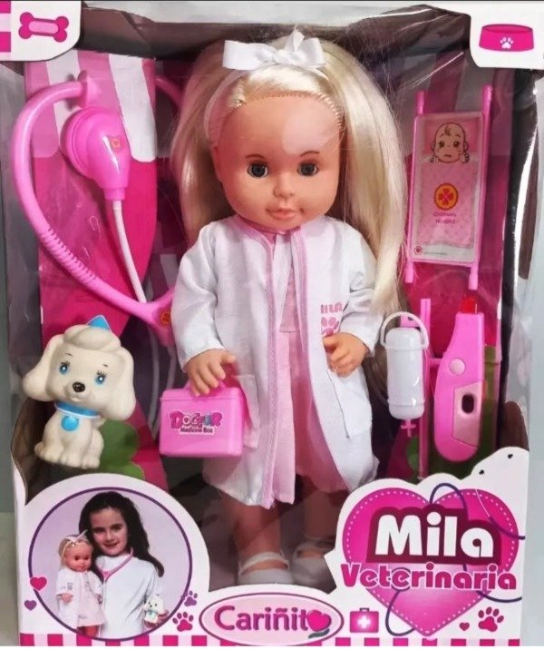 Producto - MUÑECA MILA VETERINARIA C/MASCOTA Cód6472