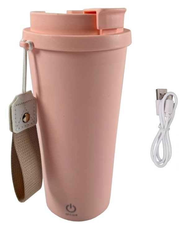 Producto - Vaso térmico batidor Shaker recargable rosa x 400ml